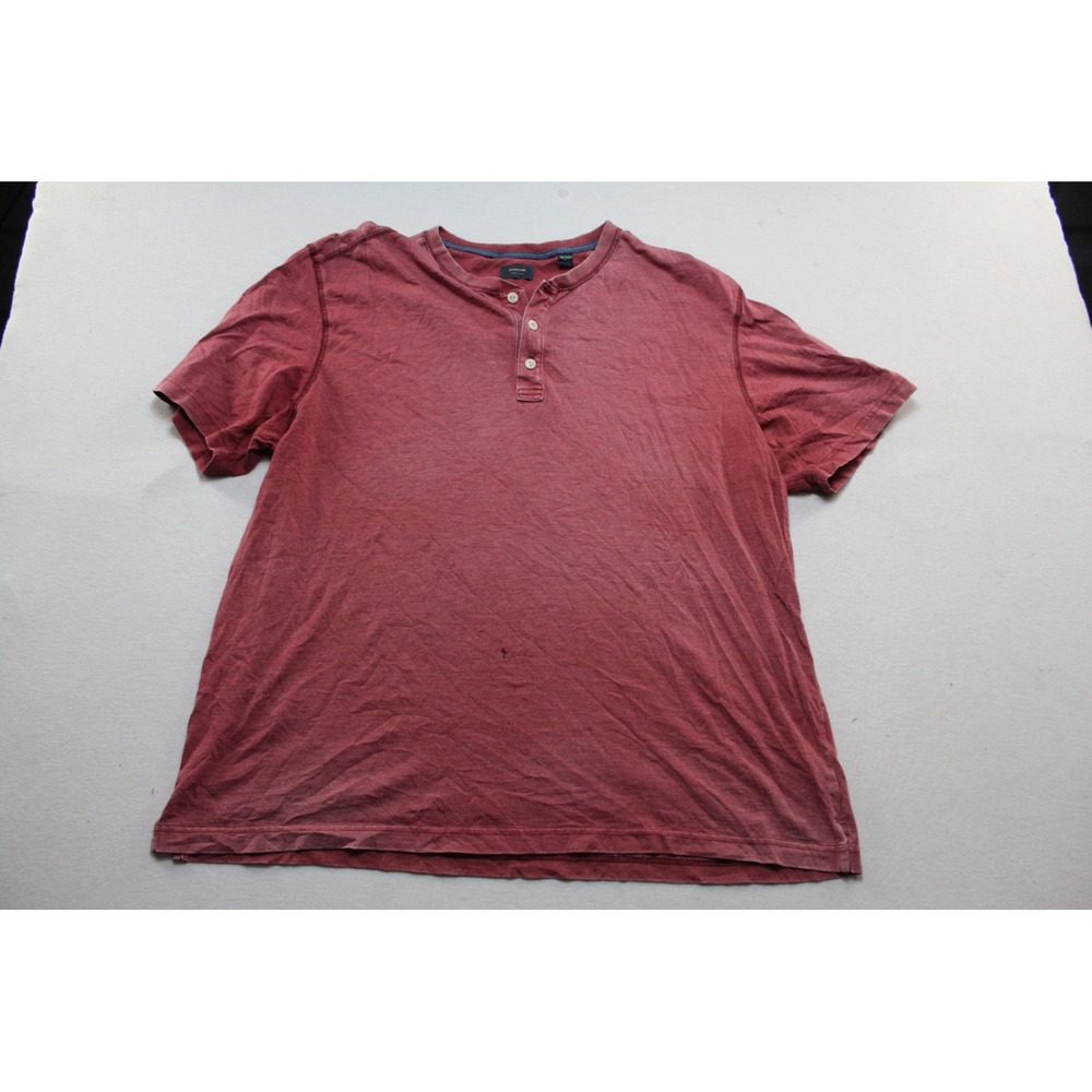 Arrow Henley Shirt Women Extra Extra Large Red Good Short Sleeve Faded Wash